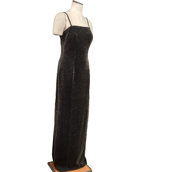 NWT Alex Evenings Sleeveless Black Metallic Evening Gown Maxi Dress Sz 12 #6G - Picture 2 of 7